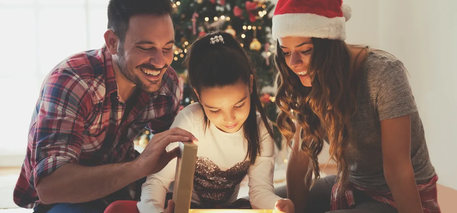 Mental health matters - Two working parents with their child for the holidays